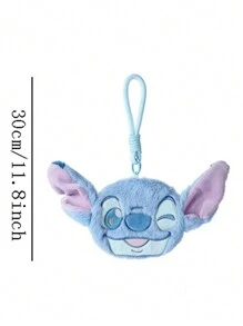 1PC Disney Series Furry Coin Purse, Mickey Mouse, Lilo&Stitch, Lotso, MeiLee, Cartoon Printed Patterns, Storage Packaging Accessories, Cute Mini Handbags, Small And Portable Travel Pendants, Birthday Gifts, Holiday Gifts, Dormitory Decoration Supplies, Can Be Used As A Good Choice For Friends To Give Gifts, Students Can Use To Put Change And Meal Cards