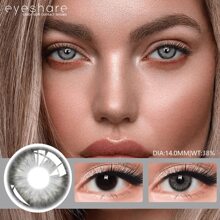 EYESHARE Green Colored Contact Lenses Natural Look Green Eye Lenses Gray Contact Gray Lenses Green Eye Lenses Halloween Costume Cosplay - Grey - View 3