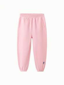 Balabala 男孩女孩寬鬆運動褲，時尚春秋親子裝 - 粉紅 - 查看 4