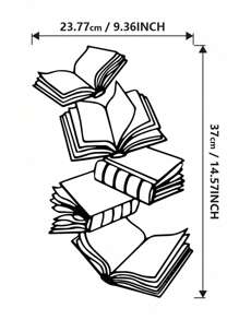 HELLOYOUNG 1 Pieza de Arte de Pared Metálico con Temática de Libros, Regalos para Amantes de los Libros, Decoración de Libros, Arte para Amantes de la Lectura, Regalos para Entusiastas de los Libros, Decoración de Dormitorio, Decoración del Hogar, Decoración de Habitación, Decoración de Pared