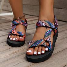 2025 Summer Flat Women's Shoes Rope Set Foot Beach Sandals Outdoor All-Match Casual Slippers Large Size Women Sandals