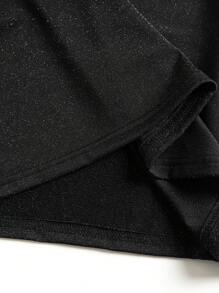 Vestido Reto Solto de Manga Curta com Pétalas de Lantejoulas Plus Size Feminino, Verão