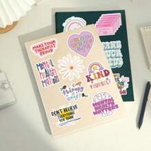 100 Stücke Aufkleber für Mentale Gesundheit, Aufkleber für Bewusstsein für Mentale Gesundheit, wasserfeste Vinyl-Aufkleber für Wasserflasche, Laptop, Gepäck, Helm, Skateboard, Gitarre, Sammelalbum, Telefon, Geschenke, Aufkleber für Wasserflasche, riechende Aufkleber, Wissenschaft