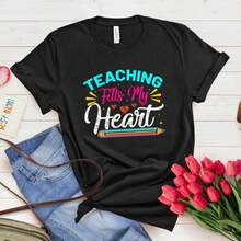 Teacher Shirt Teacher Goal, Custom Teacher Shirt, Teacher Life Shirt, Cute Teacher Shirt, Retro Teacher Shirt, Math Teacher Shirt - Black - View 1