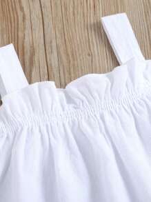 Tween Girls Tank Top Co-Ords - 白色 - 查看 6