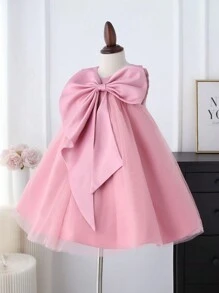 Abito da festa senza maniche in tulle soffice per bambine, costume per laurea/performance alla scuola materna, estivo