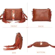 1 szt. Bohemian damska mała torba na ramię typu crossbody, torba weekendowa. Western Wallet Fashion Leisure Bag, grawerowana torba z PU. Nadaje się na imprezy i dojazdy do pracy, doskonały prezent