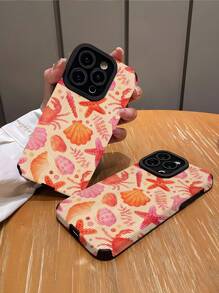 1pc New Crab & Shell Pattern Classic Anti-Drop Soft TPU Phone Case Suitable For IPhone And S17/S17 Air/S17 PRO/S17 PRO MAX