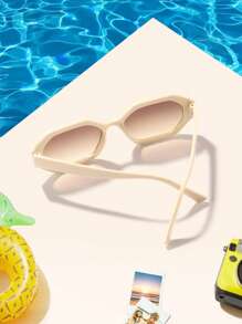 1 PC Youth 12-16Y Acrylic Casual Rectangle Fashion Glasses For Holiday Outings And Holiday Gifts - Multicolor - View 5