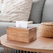 Tissue Box Cover, Acacia Wood Tissue Box Holder With Slide-Out Bottom, Wooden Tissue Box Cover Cube For Bathroom, Bedroom, Dinner Table, Office,Kitchen (Rectangle) 9.84"L X 5.91"W X 4.84"H