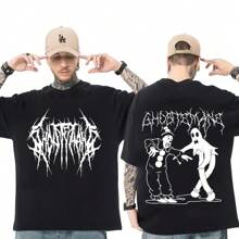 Shape Emo Gothic Trap Rock Trapmetal Ghostmane Mercury Pouya "Lil Pee P" Lil Pump "XXXTentacio N" 21 Savag Freddie Dred Ski Maskk Bones Scarlxrd T-Shirt Unisex Male Female 100% Cotton Top Premium Streetwear New Release Various Colors!! Plus Size - màu đen - Xem 1