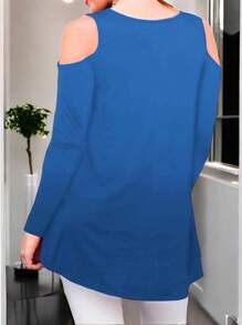 Fashion Sexy Women's Blouse With Off Shoulders Comfortable - 寶藍色 - 查看 4