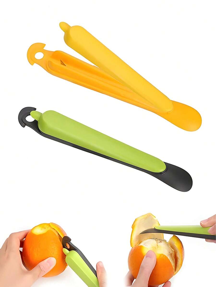 1 件不锈钢橙子削皮器、橙子削皮器、柑橘削皮器、水果削皮器、鳄梨削皮器、猕猴桃削皮器、塑料柠檬柑橘削皮器、橙子削皮工具、厨房小工具、不锈钢橙子削皮器、果冻快递开箱器 - 彩色 - 查看 1