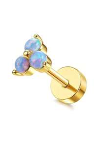 DOLOTTA 1PC 20G Brincos de cartilagem Stud para mulheres Brincos de aço cirúrgico com parte traseira plana Opala Borboleta Flor CZ Brincos de cartilagem Tragus Helix Piercing Jóias