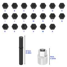 22Pcs Wheel Locking Anti-Theft Lug Nut Screws Removal Key Set Fit For AUDI - Black - View 5