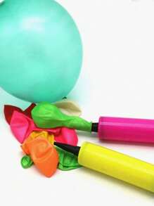 3pcs Balloon Inflator Set, Including Manual Air Pump, Portable Foot Pump And Balloon Blower, Suitable For Birthday Party, Celebration, Wedding, Balloon Inflation (Random Color) - Multicolor - View 4