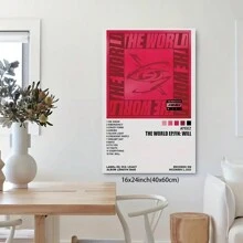 Framed K-Pop Album Cover Canvas Print,  Red And Black Abstract Wall Art,  Bold Graphic Design Canvas Picture,  Music Themed Wall Decor,  Modern Artwork - Framed - View 5