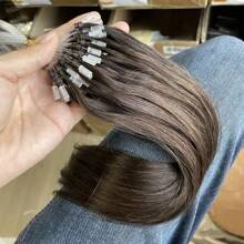 Micro Loop Hair Extensions Real Human Hair Microlink Hair Extensions Human Hair Black Microbead Hair Extensions 12-20 Inch 30g/50s - S2 - 查看 4