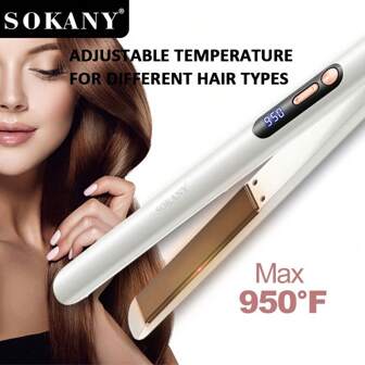  SOKANY Multifunctional Ceramic Splint, Hair Straightener, Straight Clip, Hairdressing Splint.Three-In-One Dry Curling And Straightening, Both Wet And Dry, Adjustable Temperature, Up To 950 Degrees, LED Display, Can Be Quickly Heated, The Tail Can Be Rotated 360 Degrees, Suitable For Families And Hair Salons