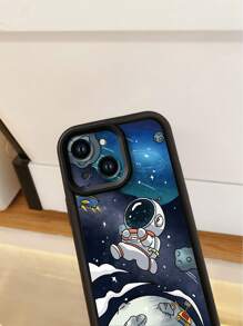 1个时尚宇航员图案加厚防震镜头保护手机壳，兼容苹果/Infinix/vivo/OPPO，时尚达人的理想之选，简约时尚。 - 黑色 - 查看 7