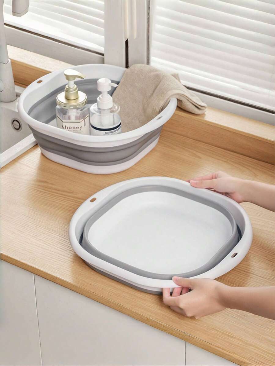 1/3 chậu rửa mặt bằng nhựa, chậu rửa mặt gấp gọn hai tông màu hiện đại cho phòng tắm trang trí phòng tắm gia đình trang trí mùa thu trở lại trường