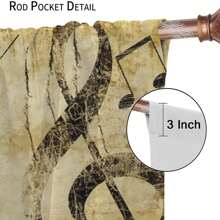 2pc Music Window Curtains 28"(W) X 40"(H), Black White Musical Notes Abstract Pattern Window Treatments For Bedroom Living Room Nursery Family Room Decorative Drapes 2 Panel Sets - Music-4 - View 5