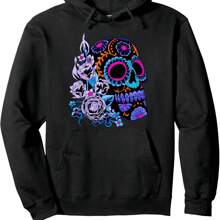 Sugar Skull Flowers Day Of The Dead Dia Muertos Gift Idea Pullover Hoodie