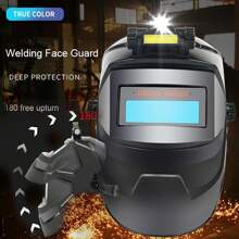 Careta Electrónica Para Soldar Industrial Con Lente Y Luces  Máscara de soldadura electrónica para placas de baterías - Negro - Ver 5