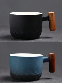 Ceramic Wooden Handle Italian Coffee Cup, Sandalwood Handle Tea Cup With Tea Strainer And Lid, Ceramic Tea Cup Japanese Style Wooden Handle Porcelain Small Coffee Cup Gradient Glaze Tea Cup Ceramic Kung Fu Small Tea Cup, Gift Box Set For Afternoon Tea, Italian Espresso Cup Japanese Style Simple Mini Coffee Cup