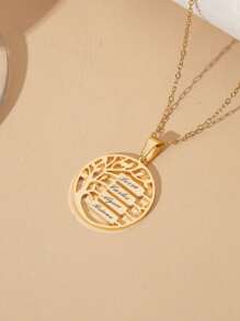 1 pieza Colgante de collar de árbol de la vida personalizado de acero inoxidable, diseño minimalista, adecuado para citas, días festivos y uso diario de niña