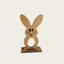1 Support de lapin en forme d'œuf au chocolat de Pâques, décoration de table en bois, décoration de fête. Nez rose, nez bleu, nez amusant
