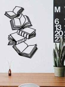 HELLOYOUNG 1 Pieza de Arte de Pared Metálico con Temática de Libros, Regalos para Amantes de los Libros, Decoración de Libros, Arte para Amantes de la Lectura, Regalos para Entusiastas de los Libros, Decoración de Dormitorio, Decoración del Hogar, Decoración de Habitación, Decoración de Pared