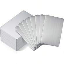 50 Pcs 304 Stainless Steel Metal Business Cards Sublimation Blank Steel Card Laser Engraving Stainless Cards For House Office Customer DIY Gift Plate Cards (0.5 Mm Thickness)