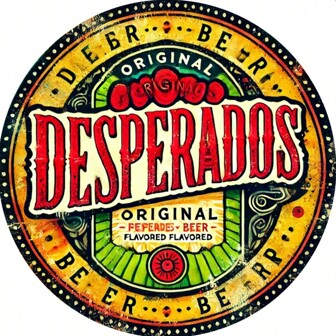 Desperados Beer Vintage Metal Sign - 8x8 Inch Round Metal, Perfect For Home Bar, Cafe, Garage & Garden Decor, Perfect For Room Decor
