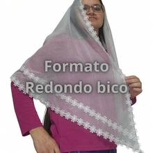 VÉU CCB REDONDO (BICO) ORGANISTA RENDA DELICADA  APLICAÇÃO NOTAS MUSICAIS