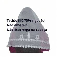 VÉU CCB REDONDO (BICO) ORGANISTA RENDA DELICADA  APLICAÇÃO NOTAS MUSICAIS