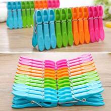 24pcs Plastic Clothes Pegs, Windproof Drying Clips, Travel Plastic Clips, Windproof Underwear Clips, Clothesline Clips