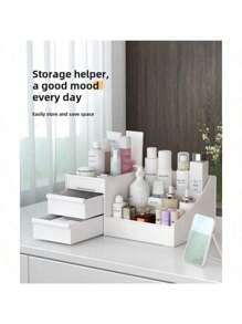 Large Capacity & Multi-Layer Drawer Vanity Case Dormitory Finishing Plastic Shelf Cosmetics Skin Care Dresser Desktop Storage Box