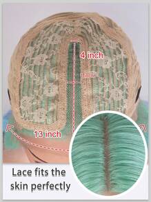 NOBLE Rainbow Color Straight Lace Front Wigs Mint Pink Synthetic Lace Front Wigs Glueless Extra Long Silky Straight Hair 13x4x1 Lace Wigs For Women Sky Blue Green Color Heat Resistant Fiber Synthetic Hair Pre Plucked With Baby Hair Hairline Daily Party Cosplay Halloween Use