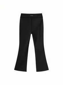 Balabala Girls' Yoga Leggings, Quick-Dry Micro-Flare Pants, Spring - Black - View 6