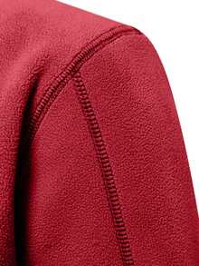 Men's Simple Casual Stand Collar Half-Zip Sweatshirt - Rusty Rose - View 2