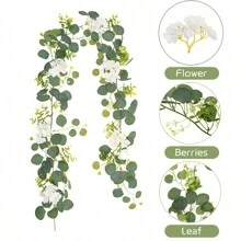 1/2 szt. Sztuczny kwiat winorośli Eukaliptus Róża Kwiaty winorośli Gypsophila Kwiatowa zieleń girlanda Romantyczna dekoracja domu na ślub, wystrój pokoju, wystrój domu, wystrój kuchni, wystrój ślubu, dekoracja stołu, elementy centralne, wystrój biura, wystrój ogrodu, wystrój zewnętrzny
