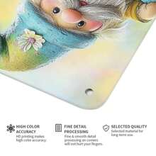 Easter Bunny Dwarf Metal Professional Custom Tin Sign With Egg Wall Art, Great For Home, Cafe, Restaurant, Garage, Patio, Garden Decoration - Festive Hanging Decor Gifts Birthday Graduation