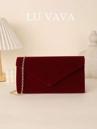 1pc Silver Color Strap V-Shaped Metal Bar Evening Clutch