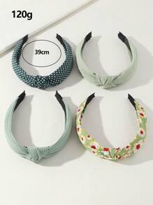 4 Băng đô họa tiết chấm bi xanh lá cây và hoa đơn giản dành cho nữ, thích hợp để đeo hàng ngày và lễ hội Ngày Thánh Patrick - Nhiều màu - Xem 4