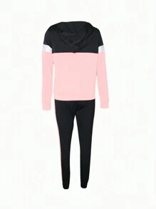 S391311 新款时尚拼布休闲运动开衫套装