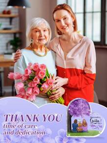 Heart Transparent Plaque - Mother And Daughters, A Bond That Can't Be Broken - Personalized Desktop,Mother's Day Gift, For Mom, Custom Image Gifts Birthday Graduation