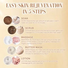 XINSON Hand Scrub Coffee Hand Cream 5 Steps Hand Care Coffee Extract Sea Salt For Complete Hydration And Nutrition - ROSA - View 4