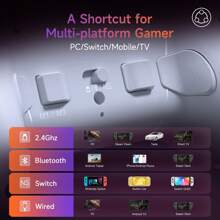 EasySMX X20 PC And Multi-Platform Gaming Controller, Gamepad With Full Mechanical  Tactile Buttons/Hall Trigger With 2-Way Lock/2-Stage Detachable Hall Rocker/Double Cut Trigger/4 Programmable Back Buttons/Triple Mode Connection (BT+Wired+Receiver Connection)/RGB Lighting Effects/1000Hz Polling Rate/1000mAh Battery, Compatible With PC/Android/IOS/NS/Tablet - trắng - Xem 5