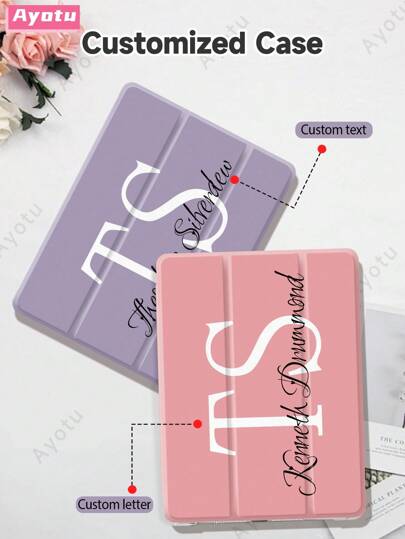 Ayotu Funda protectora personalizada para iPad Air4/5, Funda personalizada compatible con iPad 7/8/9th 10.2", Galaxy Tab S7/S8 11", Tab A7 Lite 8.7", Carcasa protectora de tableta DIY, Caso DIY creativo, Regalo personalizado para niños, familia, mascotas para cumpleaños, aniversario, Año Nuevo, Vuelta al colegio